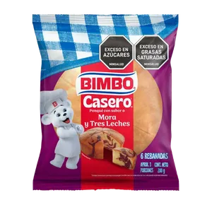 PONQUE CASERO BIMBO MORA Y TRES LECHES  X 200 GRS