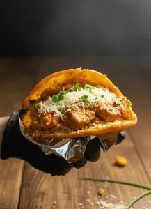 Arepa Rellena Frita de Tikka Masala