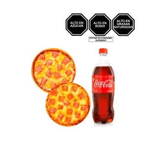 Pack (1 Pizza Familiar Americana + 1 Pizza Familiar Hawaiana + 1 Coca Cola x 1 Lt)