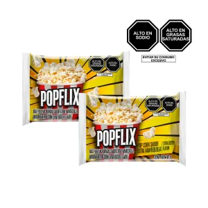 Pack (2 Pop Corn Popflix Extra Mantequilla 90 Gr)