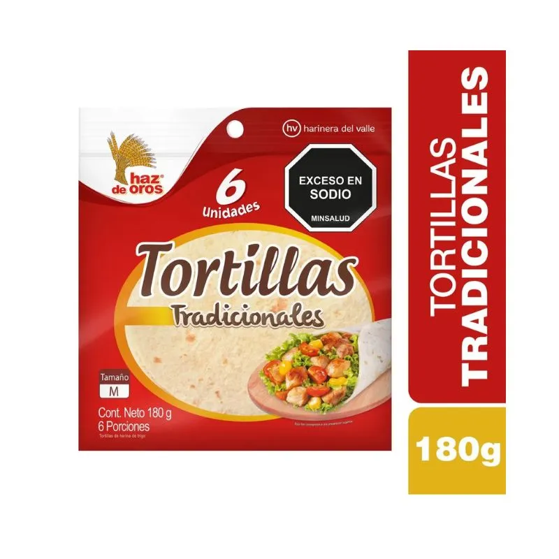 TORTILLAS HAZ DE OROS TRADICIONALES X 180 GRS 6 UNDS
