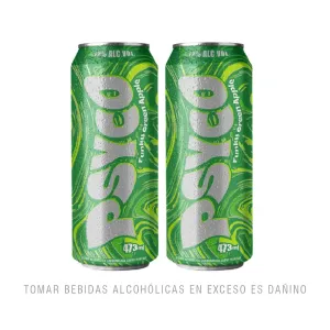 Pack (2 Rtd Psyco Funky Green Apple x 473 Ml)