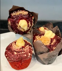 Mufins Red Velvet con crema