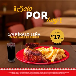 1/4 Píkalo leña + vaso chicha