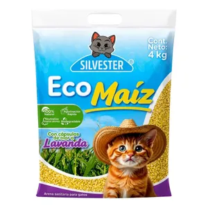 ARENA SANITARIA  DE MAIZ SILVESTER  4KG AROMA LAVANDA