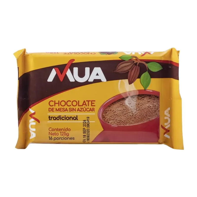 CHOCOLATE MUA TRADICIONAL X 125 SIN AZUCAR CHOCOLATE MUA TRADICIONAL X 125 SIN AZUCAR