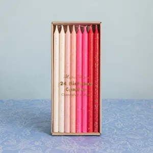 Velas con glitter rosado