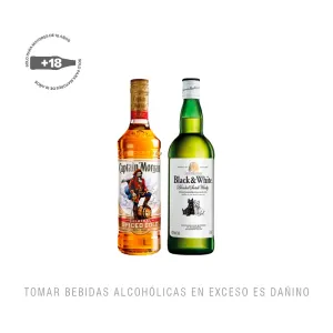 Pack (1 Ron Captain Morgan 0.7L + 1 Black & White 0.7L)