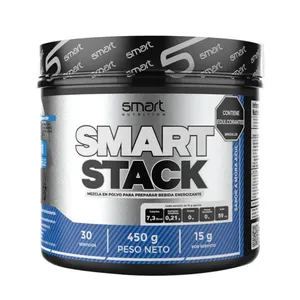 BEBIDA ENERGIZANTE POLVO SMART STACK MORA AZUL SMART NUTRITION  450GR POLVO