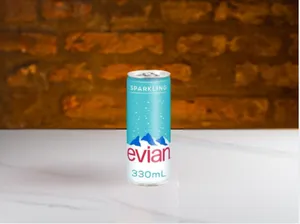 Agua Evian con gas en lata 333ml