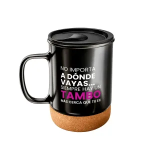 Taza Cerámica Tambo Diseño Negro - Frase 1