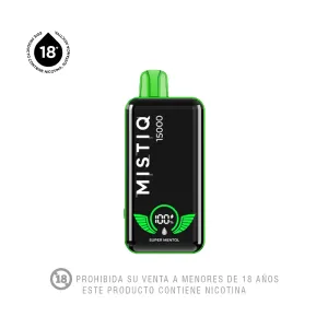 Vapeador Electrónico Mistiq Mint Ice 15000 Puff X 1 Und