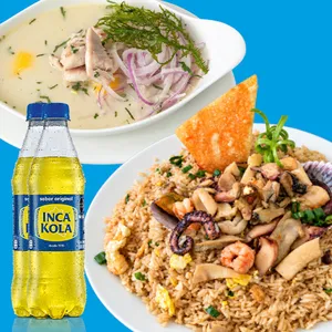 Chaufa de mariscos + chilcano especial + 2 gaseosas
