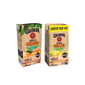 Pack (1 Bebida Gloria Durazno x 500 ml + 1 Bebida de Naranja Gloria x 500 ml)