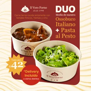 Promo - Ossobuco italiano + Pasta al Pesto