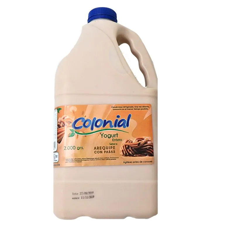 Yogurt colonial arequipe con pasas x 2000 grs Yogurt colonial arequipe con pasas x 2000 grs