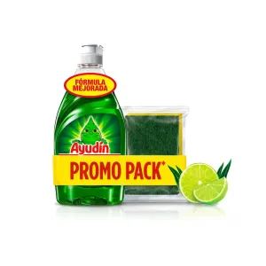 Lavavailla Líquido Ayudín Limón y Sábila 215 ml + Esponja