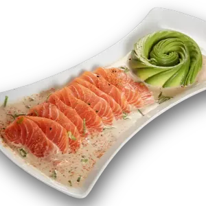 Tiradito de Salmon, 9 cortes.