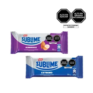 Pack (Chocolate Sublime Almendras X 50 Gr + Chocolate Sublime Extremo X 50 Gr)
