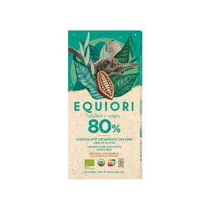 Chocolate orgánico equiori 80% oscuro x 80 grs