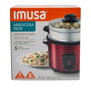OLLA ARROCERA IMUSA INOX 2LIBRAS ROJA
