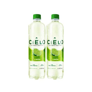 Pack (2 Agua Con Gas Cielo Sabor Lima Limón Pet X 600 Ml)