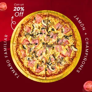 Pizza Jamón-Champiñon (20% OFF)