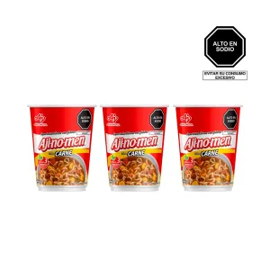 Pack (3 Sopa Sabor Carne Con Fideos Ajinomen x 51 Gr)
