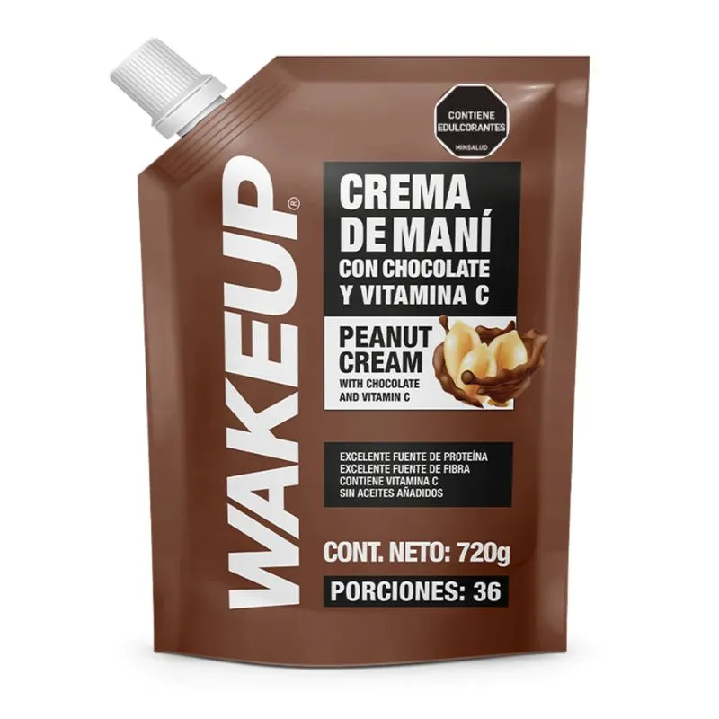 CREMA DE MANÍ WAKEUP CHOCOLATE VITAMINA C X 720 GRS DOYPACK