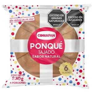 Ponque tajado comapan natural x 230 grs