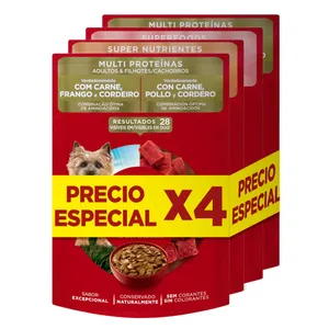 4 ALIMENTO HUMEDO ONE DOT  SURTIDO X 85 GRS ADULTOS
