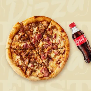 Pizza fest pollo BBQ mediana + Coca Cola