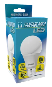 Bombillo led santablanca 12w luz blanca x 1 un