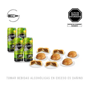 Pack (4 Empanadas de Carne + 4 de Pollo + 4 Mikes Apple Lemonade 255ml Lata)