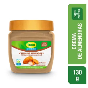 Crema de almendras tosh sin azúcar x 130 grs