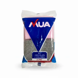 Kit esponjas mua x 2 unds oro plata+colores