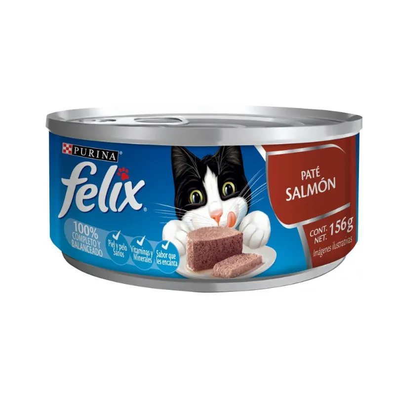 Alimento Humedo Felix Pate Salmon x 156 grs Lata