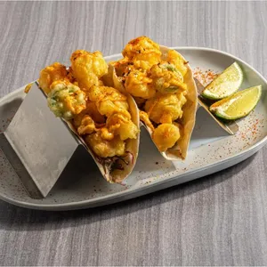 Tacos "buena vibra" de camarón 2pz