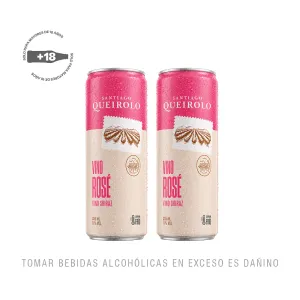 Pack (2 Vino Santiago Queirolo Rose Lata x 355 ml)