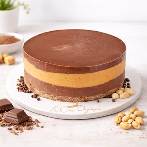 Torta de Snickers Pequeña 10p APLV, Sin Soya, Sin Gluten, Sin azúcar, Vegana