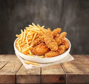 Tiritas de pollo + papas
