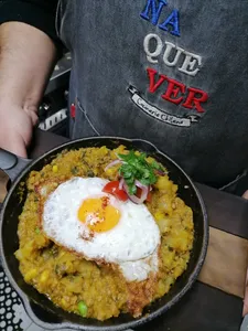 Charquicán con huevo frito