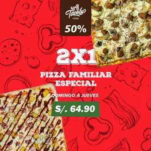 2x1 PIZZAS ESPECIALES FAMILIARES