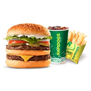 Hamburguesa doble res en combo