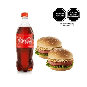 Pack (2 Pan Con Choriburguer + 1 Coca Cola x 1 Lt)
