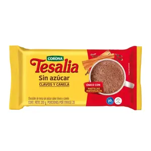 CHOCOLATE TESALIA CLAVOS Y CANELA X 200GR SIN AZUCAR