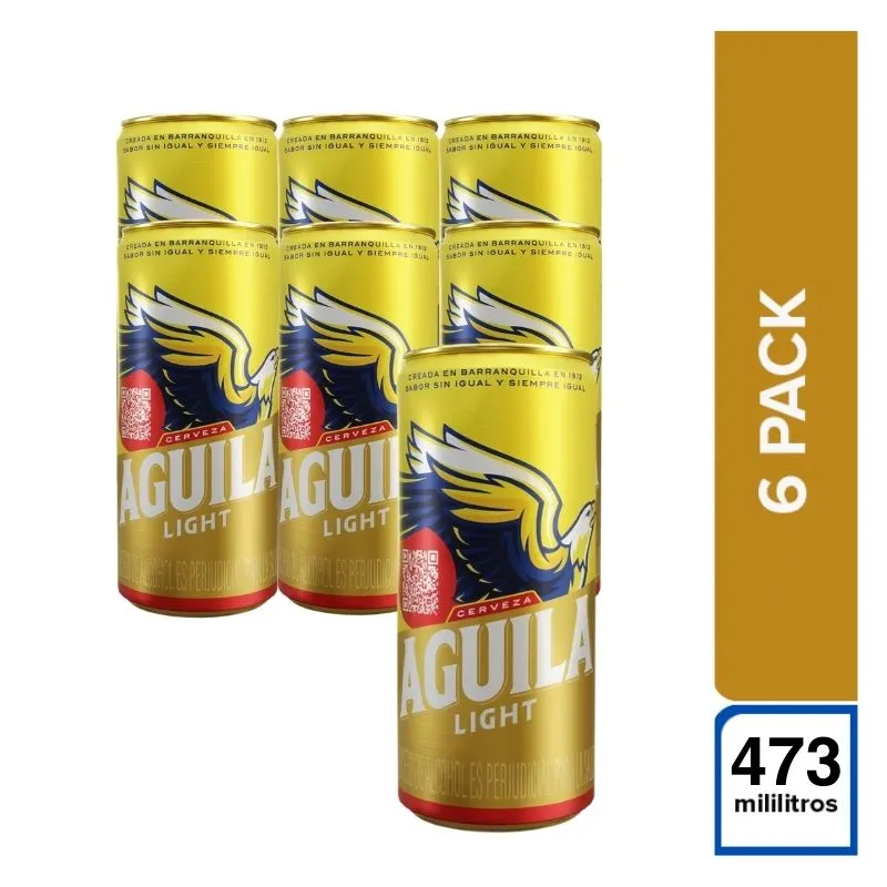 Sixpack cerveza aguila light x 473 cc laton Sixpack cerveza aguila light x 473 cc laton
