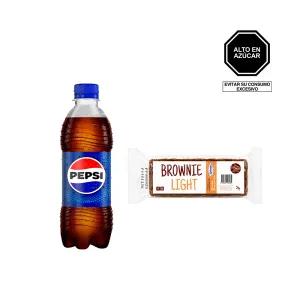 Pack (1 Brownie Bar Light La Chepo x 56 g + 1 Gaseosa Pepsi x 355 ml)