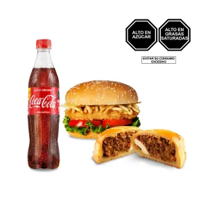 Pack (Pan Pollo Mega Crocante Tambo + 1 Empanada De Carne Tambo+ Gaseosa Coca Cola X 600ml)