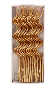 velas onduladas doradas por unidad